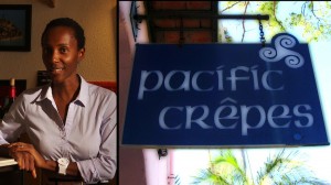 Pacific Crepes Entrance Sign.